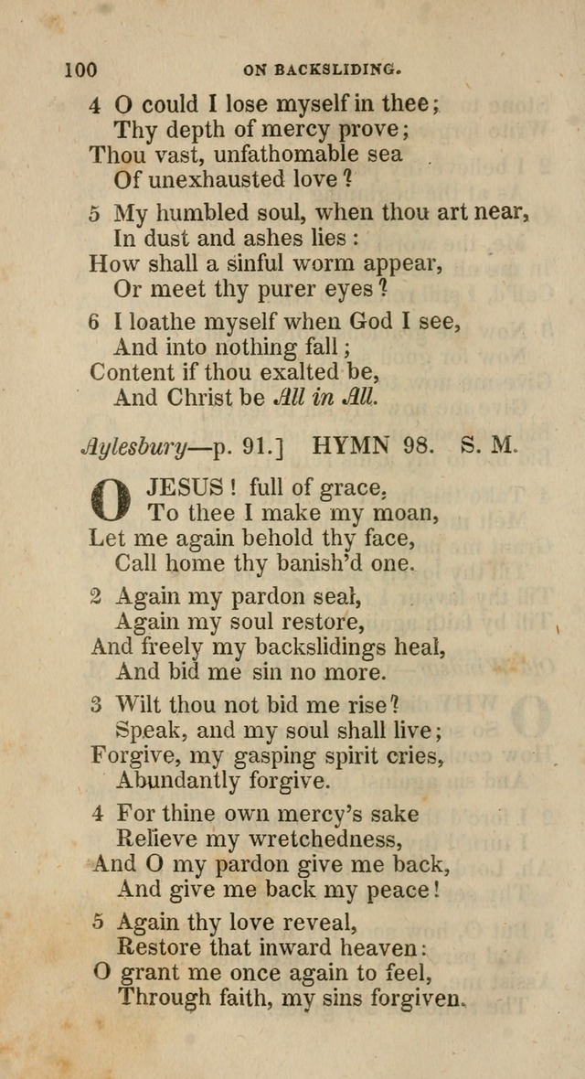 A Collection of Hymns for the Use of the Methodist Episcopal Church: principally from the collection of  Rev. John Wesley, M. A., late fellow of Lincoln College, Oxford; with... (Rev. & corr.) page 100