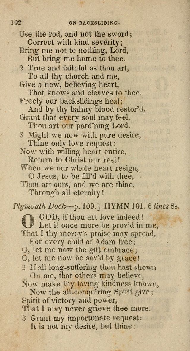 A Collection of Hymns for the Use of the Methodist Episcopal Church: principally from the collection of  Rev. John Wesley, M. A., late fellow of Lincoln College, Oxford; with... (Rev. & corr.) page 102