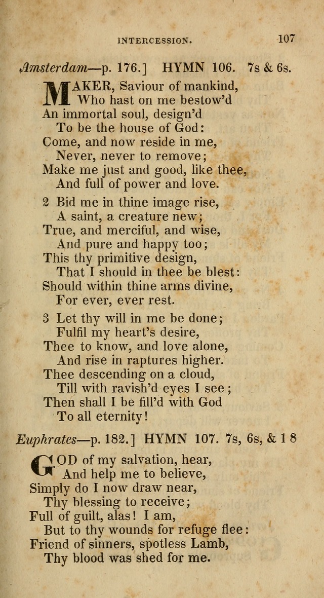 A Collection of Hymns for the Use of the Methodist Episcopal Church: principally from the collection of  Rev. John Wesley, M. A., late fellow of Lincoln College, Oxford; with... (Rev. & corr.) page 107