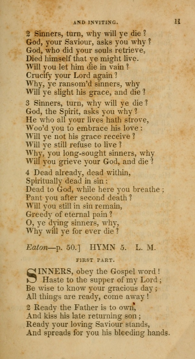 A Collection of Hymns for the Use of the Methodist Episcopal Church: principally from the collection of  Rev. John Wesley, M. A., late fellow of Lincoln College, Oxford; with... (Rev. & corr.) page 11