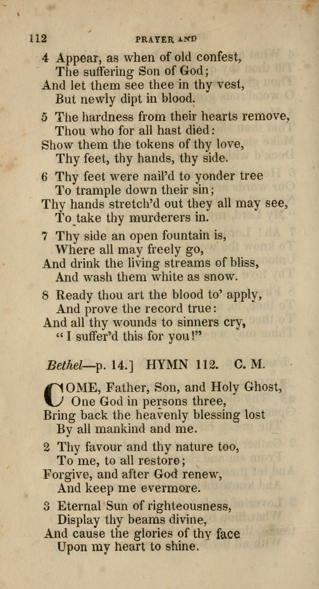 A Collection of Hymns for the Use of the Methodist Episcopal Church: principally from the collection of  Rev. John Wesley, M. A., late fellow of Lincoln College, Oxford; with... (Rev. & corr.) page 112