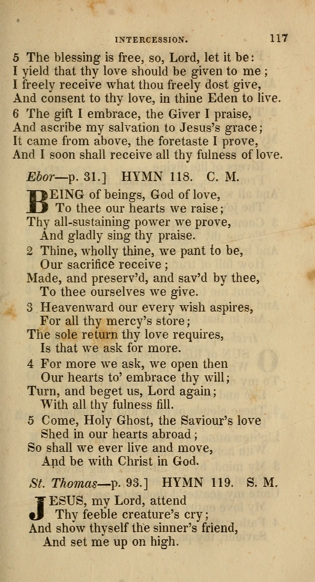 A Collection of Hymns for the Use of the Methodist Episcopal Church: principally from the collection of  Rev. John Wesley, M. A., late fellow of Lincoln College, Oxford; with... (Rev. & corr.) page 117