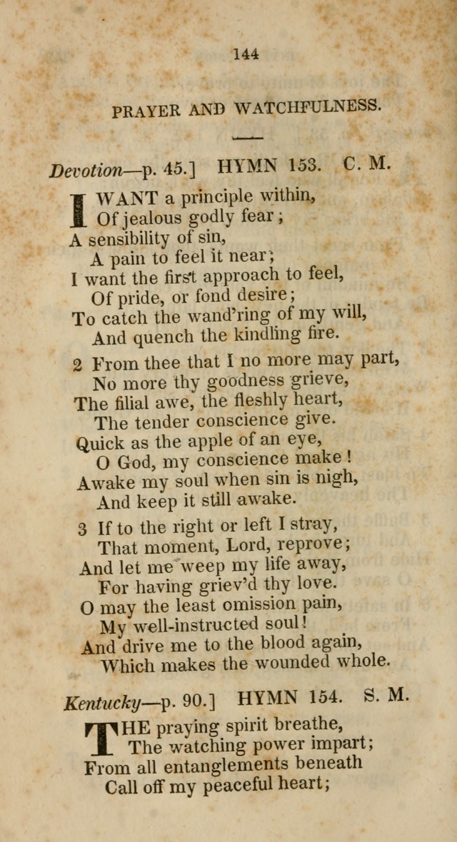 A Collection of Hymns for the Use of the Methodist Episcopal Church: principally from the collection of  Rev. John Wesley, M. A., late fellow of Lincoln College, Oxford; with... (Rev. & corr.) page 144