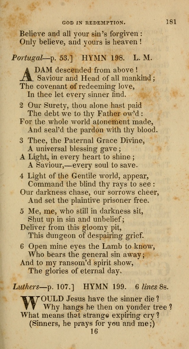 A Collection of Hymns for the Use of the Methodist Episcopal Church: principally from the collection of  Rev. John Wesley, M. A., late fellow of Lincoln College, Oxford; with... (Rev. & corr.) page 181