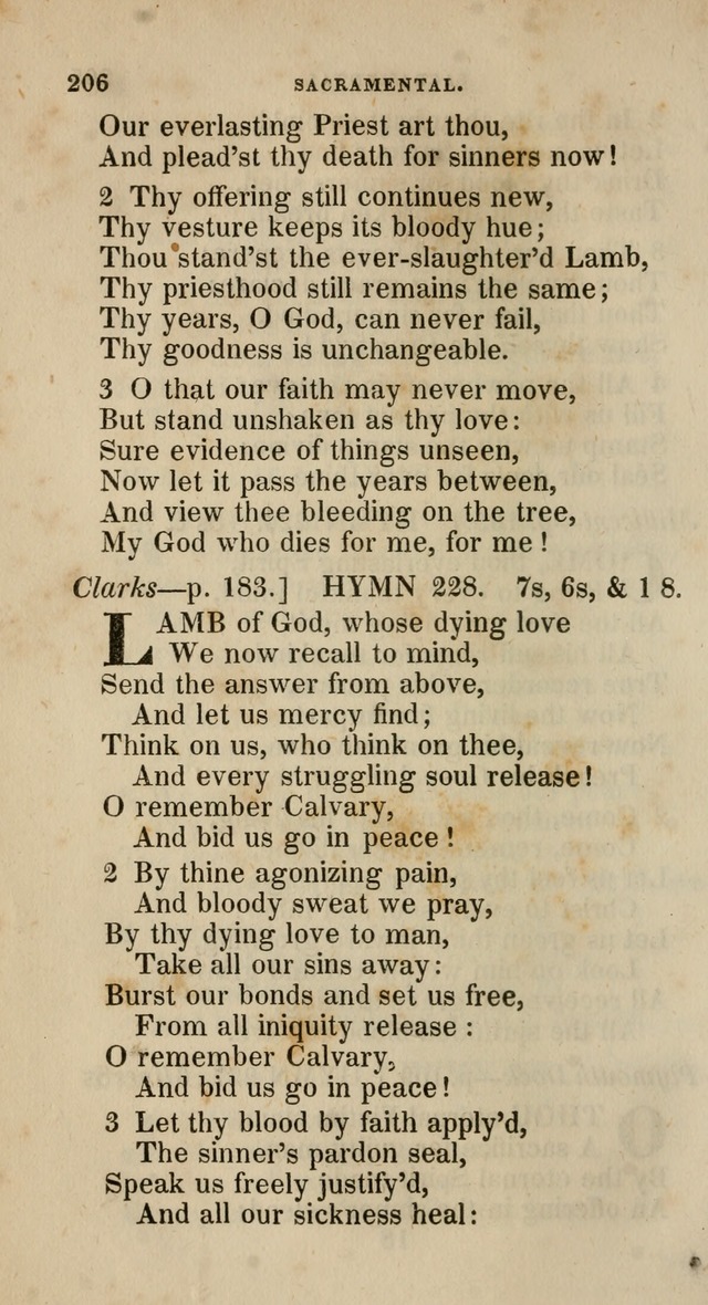 A Collection of Hymns for the Use of the Methodist Episcopal Church: principally from the collection of  Rev. John Wesley, M. A., late fellow of Lincoln College, Oxford; with... (Rev. & corr.) page 206