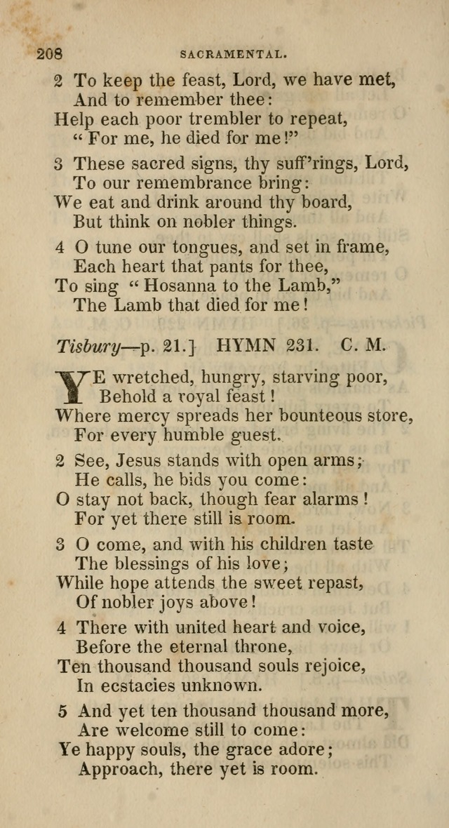 A Collection of Hymns for the Use of the Methodist Episcopal Church: principally from the collection of  Rev. John Wesley, M. A., late fellow of Lincoln College, Oxford; with... (Rev. & corr.) page 208