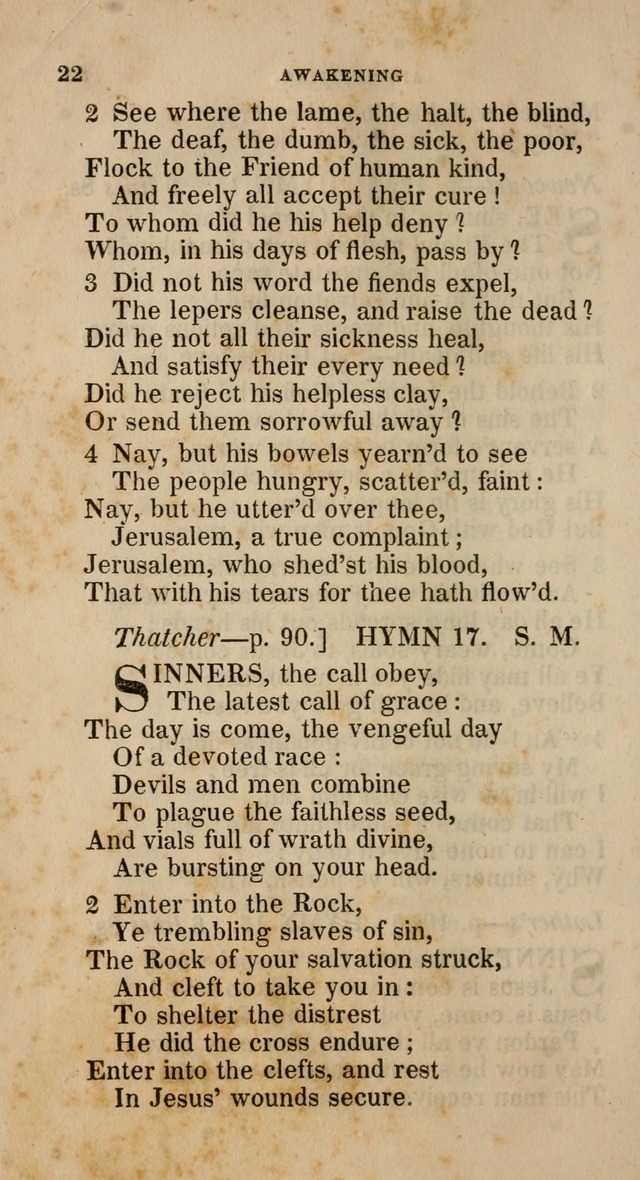 A Collection of Hymns for the Use of the Methodist Episcopal Church: principally from the collection of  Rev. John Wesley, M. A., late fellow of Lincoln College, Oxford; with... (Rev. & corr.) page 22