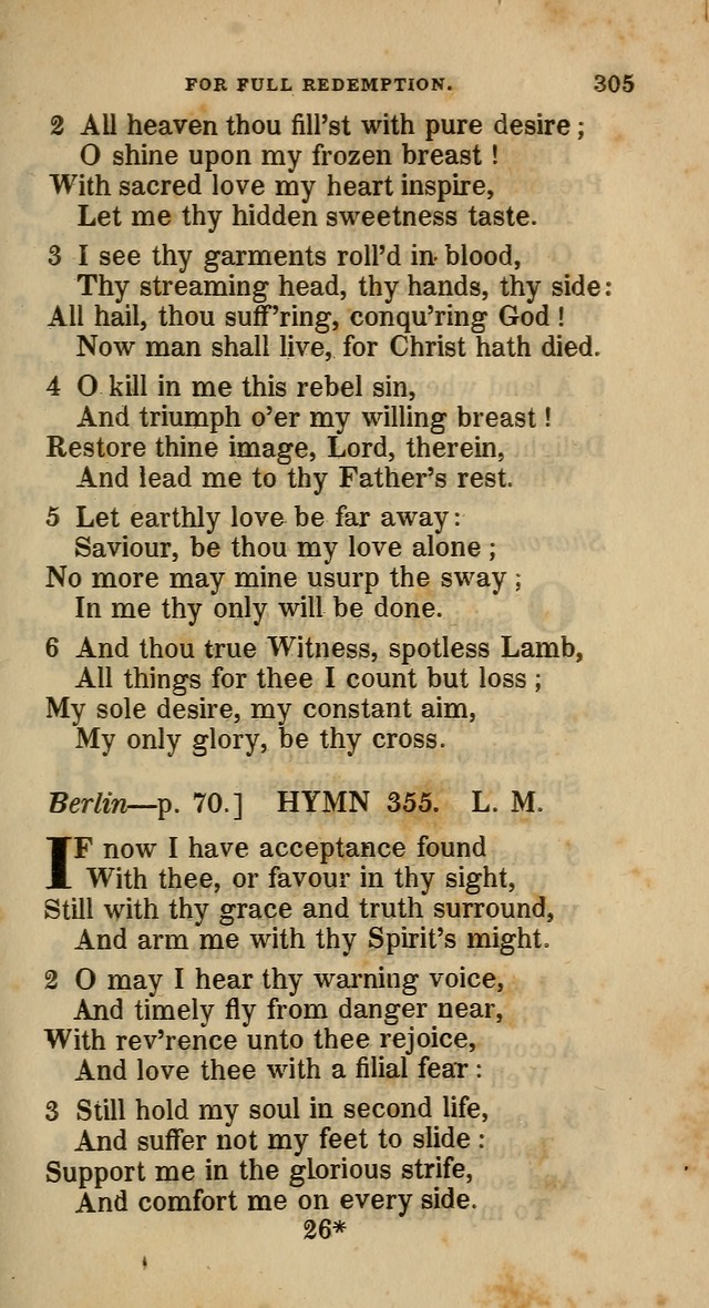 A Collection of Hymns for the Use of the Methodist Episcopal Church: principally from the collection of  Rev. John Wesley, M. A., late fellow of Lincoln College, Oxford; with... (Rev. & corr.) page 305