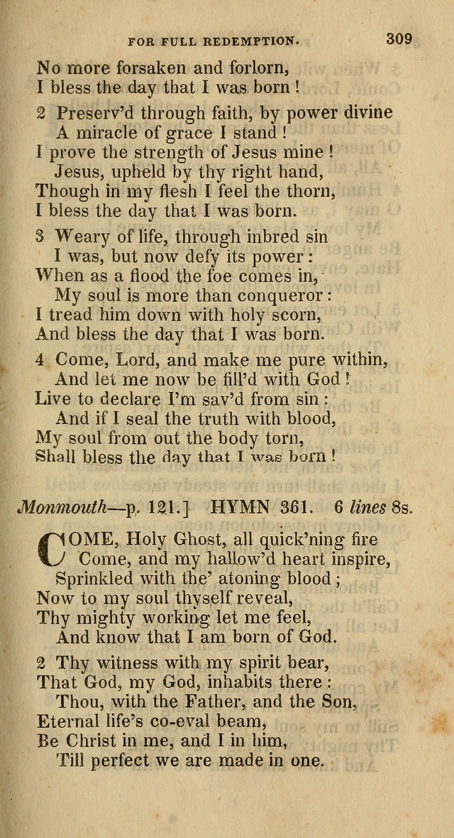 A Collection of Hymns for the Use of the Methodist Episcopal Church: principally from the collection of  Rev. John Wesley, M. A., late fellow of Lincoln College, Oxford; with... (Rev. & corr.) page 309