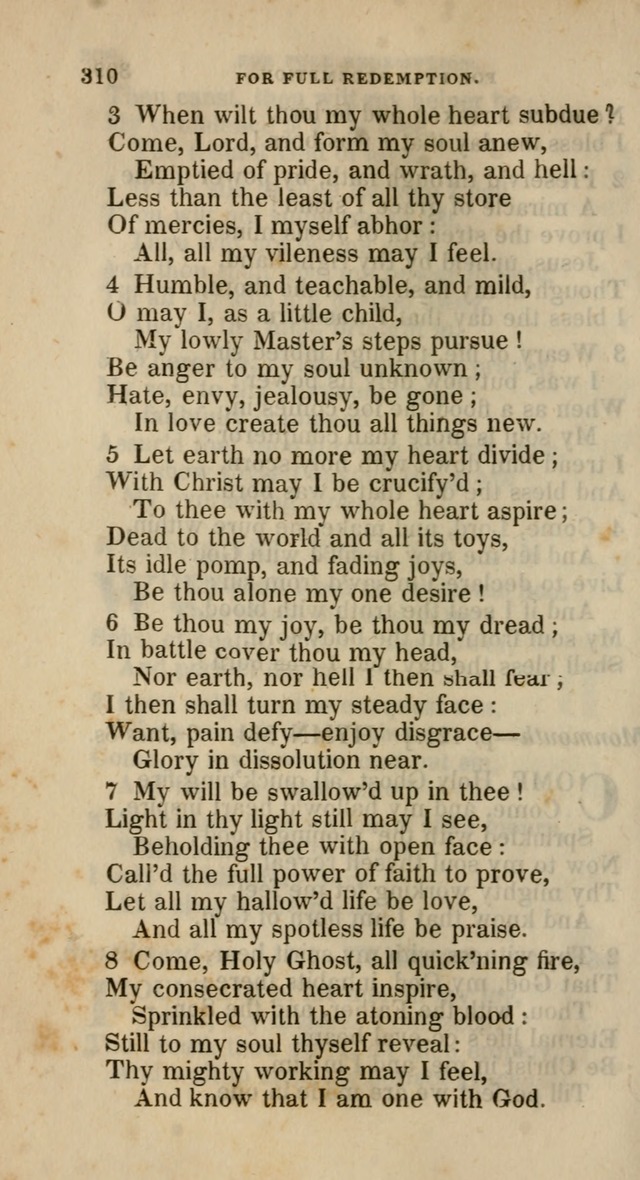 A Collection of Hymns for the Use of the Methodist Episcopal Church: principally from the collection of  Rev. John Wesley, M. A., late fellow of Lincoln College, Oxford; with... (Rev. & corr.) page 310