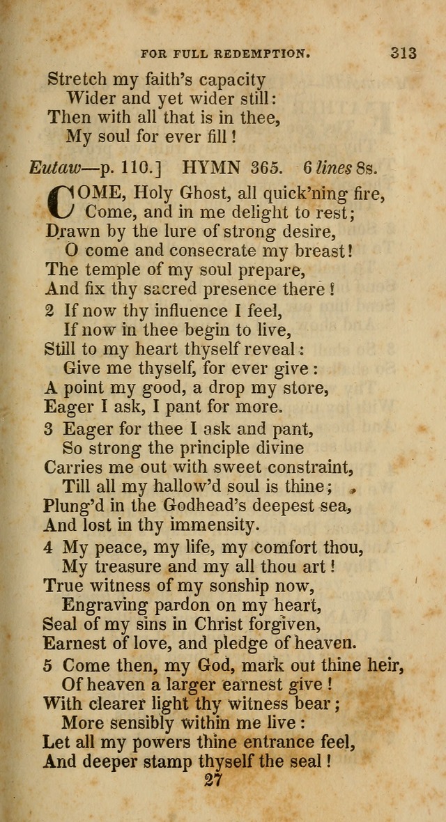 A Collection of Hymns for the Use of the Methodist Episcopal Church: principally from the collection of  Rev. John Wesley, M. A., late fellow of Lincoln College, Oxford; with... (Rev. & corr.) page 313