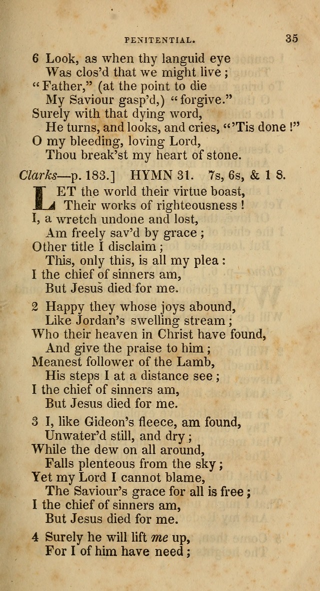 A Collection of Hymns for the Use of the Methodist Episcopal Church: principally from the collection of  Rev. John Wesley, M. A., late fellow of Lincoln College, Oxford; with... (Rev. & corr.) page 35