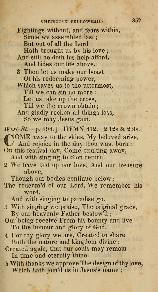 A Collection of Hymns for the Use of the Methodist Episcopal Church: principally from the collection of  Rev. John Wesley, M. A., late fellow of Lincoln College, Oxford; with... (Rev. & corr.) page 357