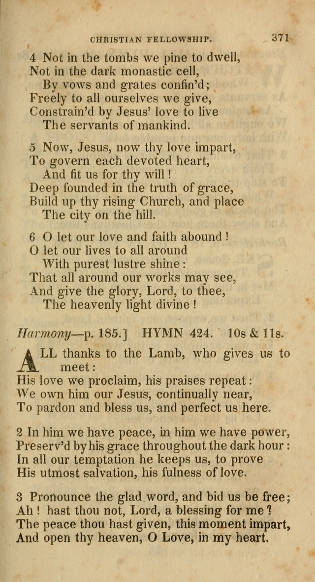 A Collection of Hymns for the Use of the Methodist Episcopal Church: principally from the collection of  Rev. John Wesley, M. A., late fellow of Lincoln College, Oxford; with... (Rev. & corr.) page 371