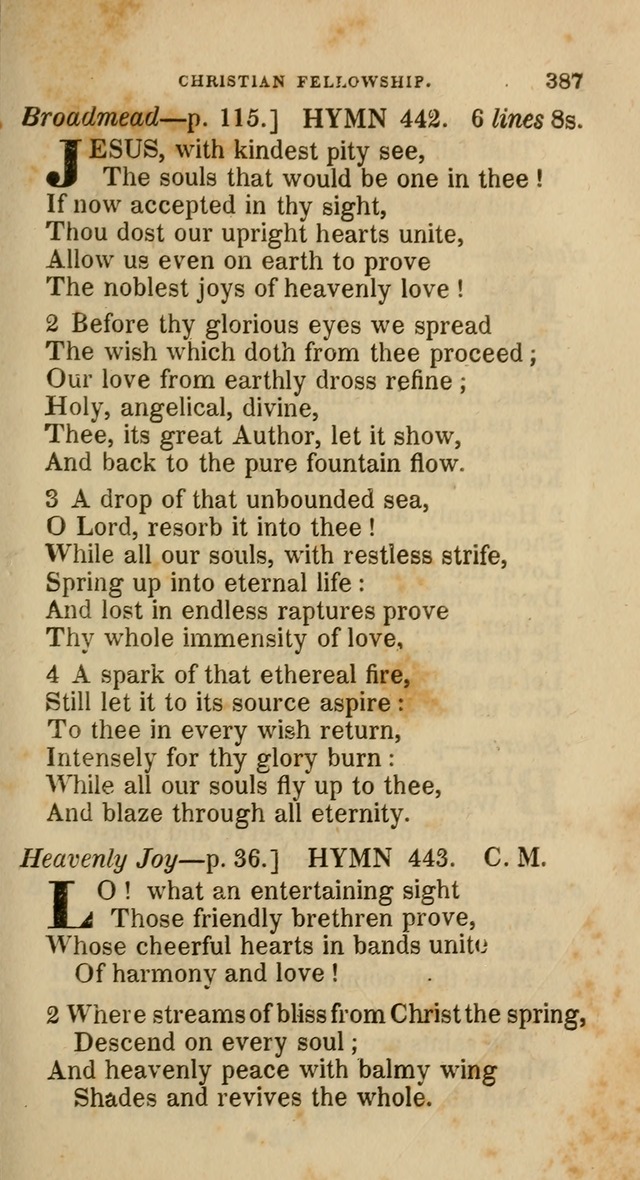 A Collection of Hymns for the Use of the Methodist Episcopal Church: principally from the collection of  Rev. John Wesley, M. A., late fellow of Lincoln College, Oxford; with... (Rev. & corr.) page 387