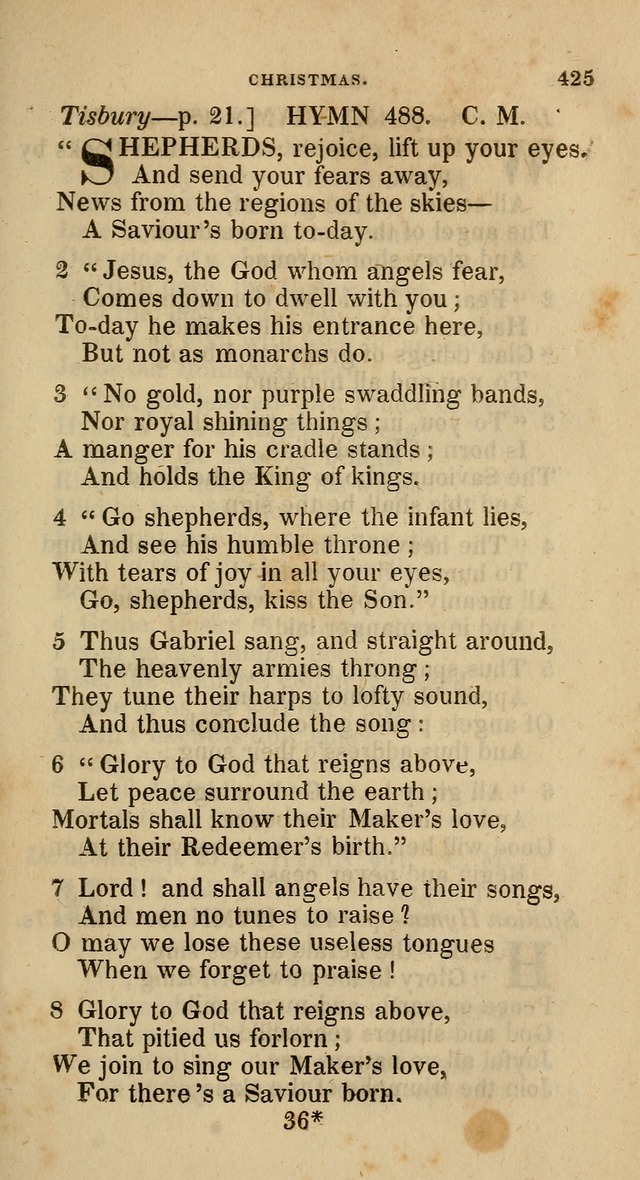 A Collection of Hymns for the Use of the Methodist Episcopal Church: principally from the collection of  Rev. John Wesley, M. A., late fellow of Lincoln College, Oxford; with... (Rev. & corr.) page 425