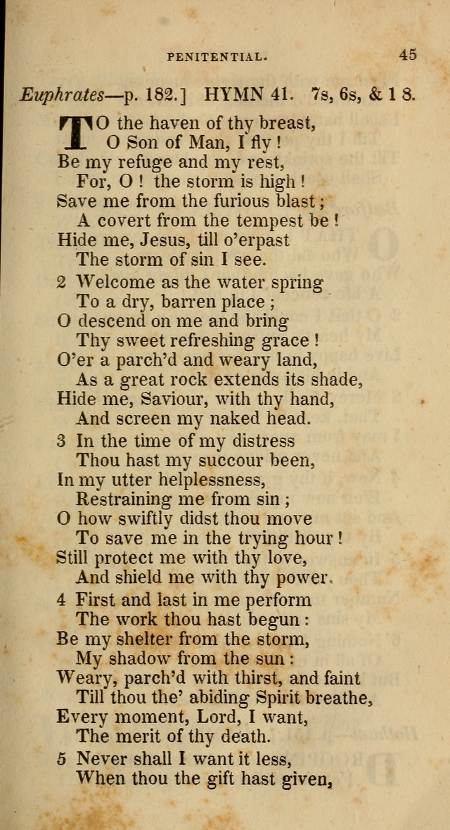 A Collection of Hymns for the Use of the Methodist Episcopal Church: principally from the collection of  Rev. John Wesley, M. A., late fellow of Lincoln College, Oxford; with... (Rev. & corr.) page 45