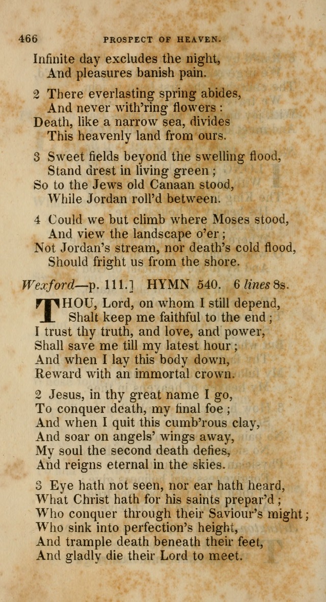 A Collection of Hymns for the Use of the Methodist Episcopal Church: principally from the collection of  Rev. John Wesley, M. A., late fellow of Lincoln College, Oxford; with... (Rev. & corr.) page 466