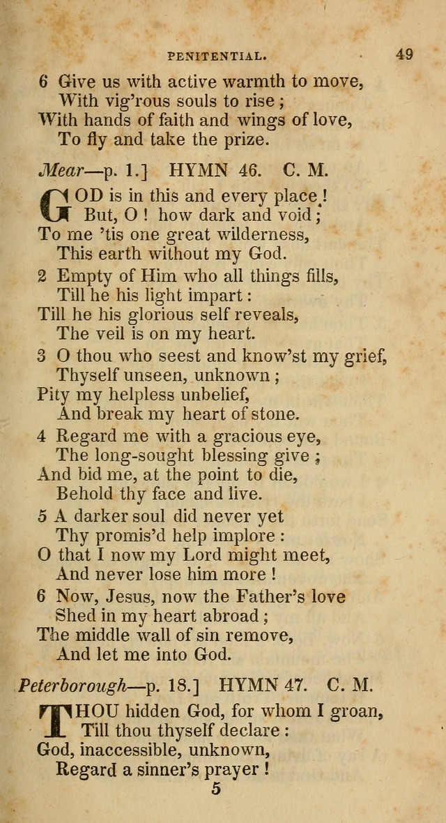 A Collection of Hymns for the Use of the Methodist Episcopal Church: principally from the collection of  Rev. John Wesley, M. A., late fellow of Lincoln College, Oxford; with... (Rev. & corr.) page 49