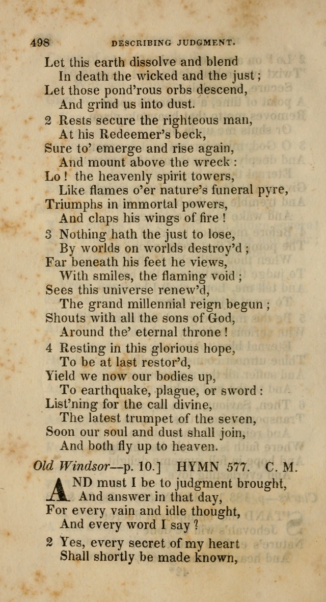 A Collection of Hymns for the Use of the Methodist Episcopal Church: principally from the collection of  Rev. John Wesley, M. A., late fellow of Lincoln College, Oxford; with... (Rev. & corr.) page 498