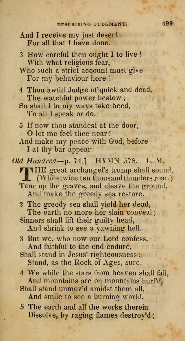 A Collection of Hymns for the Use of the Methodist Episcopal Church: principally from the collection of  Rev. John Wesley, M. A., late fellow of Lincoln College, Oxford; with... (Rev. & corr.) page 499