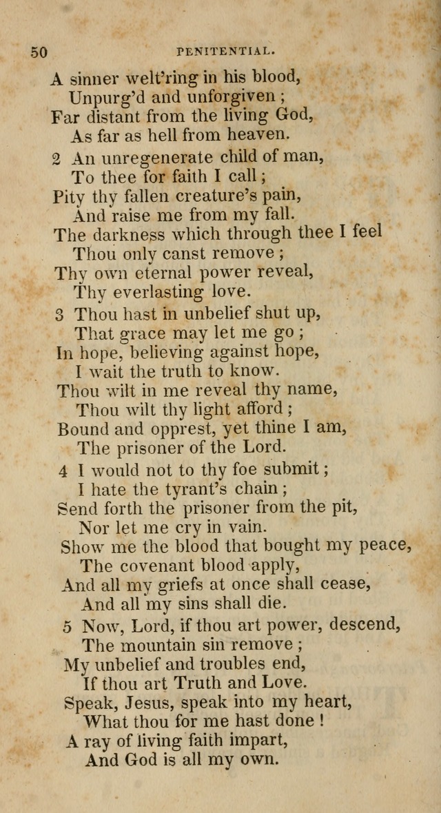 A Collection of Hymns for the Use of the Methodist Episcopal Church: principally from the collection of  Rev. John Wesley, M. A., late fellow of Lincoln College, Oxford; with... (Rev. & corr.) page 50