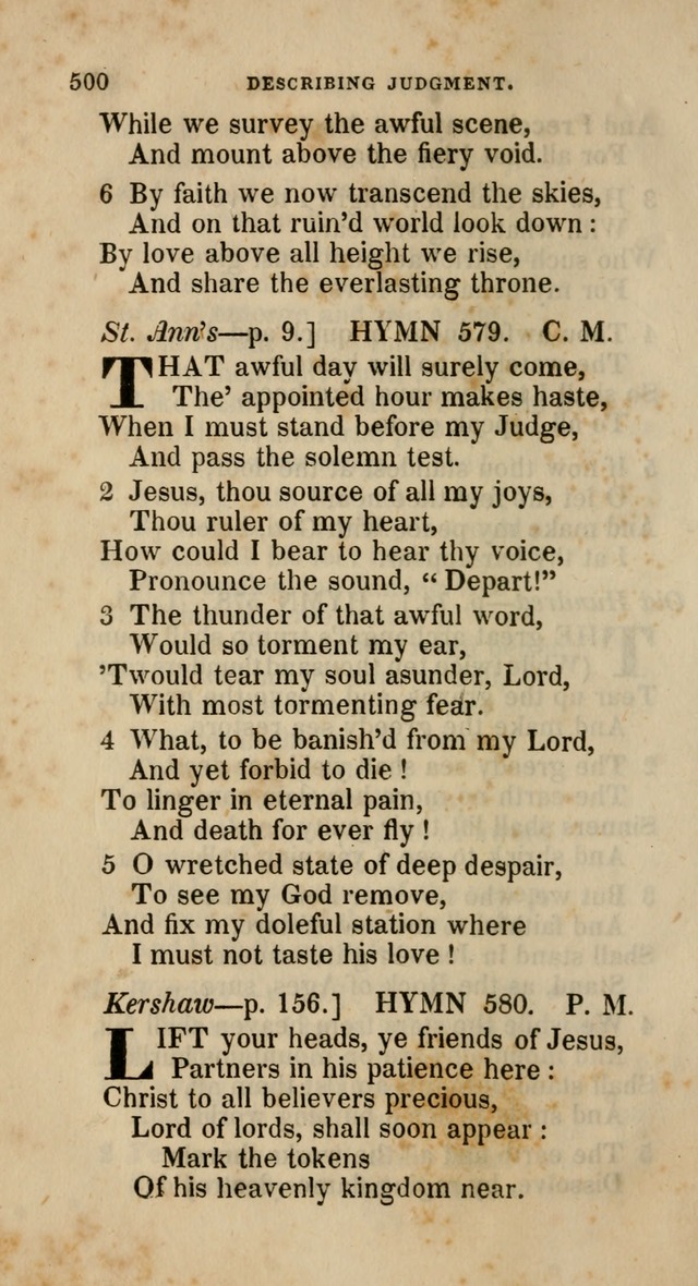 A Collection of Hymns for the Use of the Methodist Episcopal Church: principally from the collection of  Rev. John Wesley, M. A., late fellow of Lincoln College, Oxford; with... (Rev. & corr.) page 500