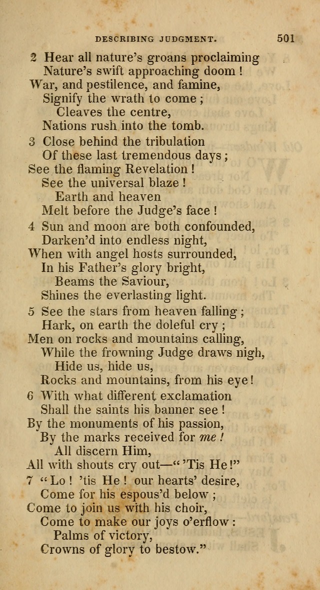 A Collection of Hymns for the Use of the Methodist Episcopal Church: principally from the collection of  Rev. John Wesley, M. A., late fellow of Lincoln College, Oxford; with... (Rev. & corr.) page 501