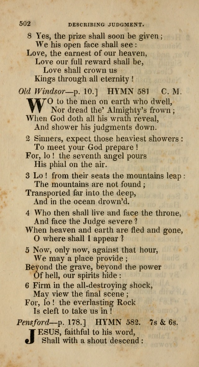 A Collection of Hymns for the Use of the Methodist Episcopal Church: principally from the collection of  Rev. John Wesley, M. A., late fellow of Lincoln College, Oxford; with... (Rev. & corr.) page 502