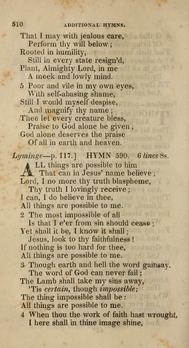 A Collection of Hymns for the Use of the Methodist Episcopal Church: principally from the collection of  Rev. John Wesley, M. A., late fellow of Lincoln College, Oxford; with... (Rev. & corr.) page 510