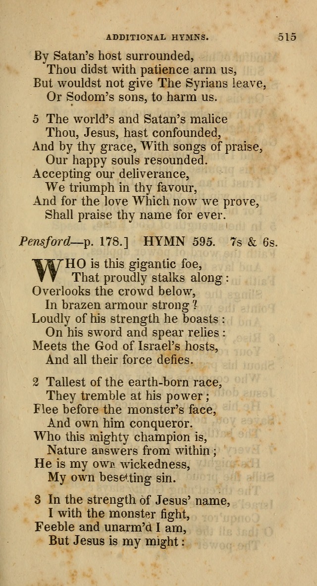 A Collection of Hymns for the Use of the Methodist Episcopal Church: principally from the collection of  Rev. John Wesley, M. A., late fellow of Lincoln College, Oxford; with... (Rev. & corr.) page 515