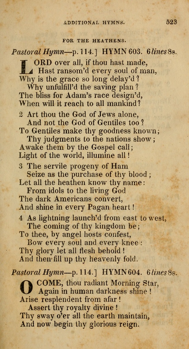 A Collection of Hymns for the Use of the Methodist Episcopal Church: principally from the collection of  Rev. John Wesley, M. A., late fellow of Lincoln College, Oxford; with... (Rev. & corr.) page 523