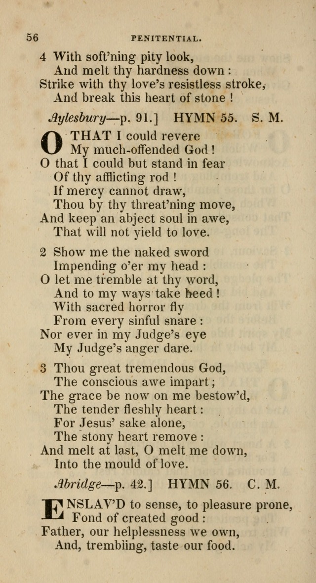 A Collection of Hymns for the Use of the Methodist Episcopal Church: principally from the collection of  Rev. John Wesley, M. A., late fellow of Lincoln College, Oxford; with... (Rev. & corr.) page 56