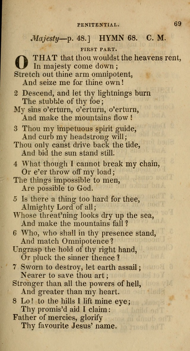 A Collection of Hymns for the Use of the Methodist Episcopal Church: principally from the collection of  Rev. John Wesley, M. A., late fellow of Lincoln College, Oxford; with... (Rev. & corr.) page 69