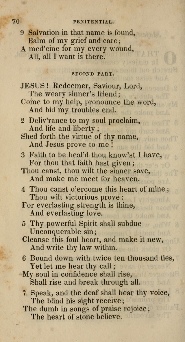 A Collection of Hymns for the Use of the Methodist Episcopal Church: principally from the collection of  Rev. John Wesley, M. A., late fellow of Lincoln College, Oxford; with... (Rev. & corr.) page 70