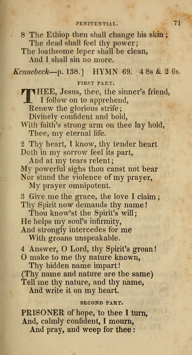 A Collection of Hymns for the Use of the Methodist Episcopal Church: principally from the collection of  Rev. John Wesley, M. A., late fellow of Lincoln College, Oxford; with... (Rev. & corr.) page 71