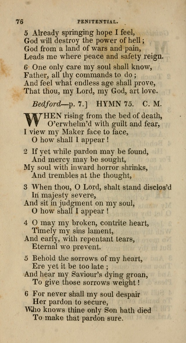 A Collection of Hymns for the Use of the Methodist Episcopal Church: principally from the collection of  Rev. John Wesley, M. A., late fellow of Lincoln College, Oxford; with... (Rev. & corr.) page 76