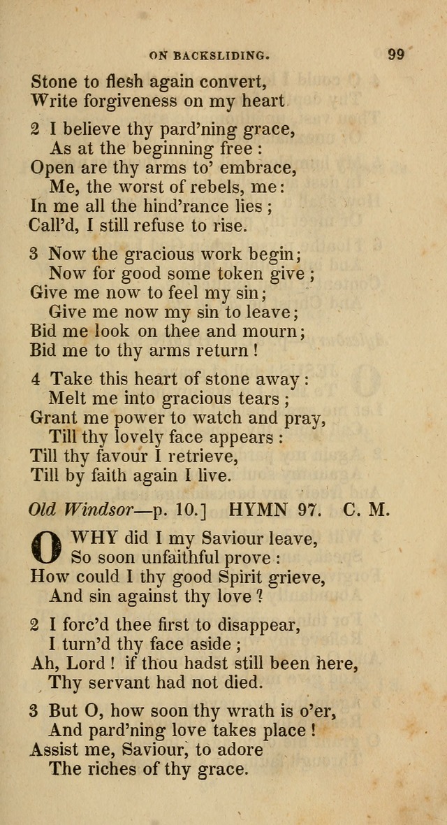 A Collection of Hymns for the Use of the Methodist Episcopal Church: principally from the collection of  Rev. John Wesley, M. A., late fellow of Lincoln College, Oxford; with... (Rev. & corr.) page 99