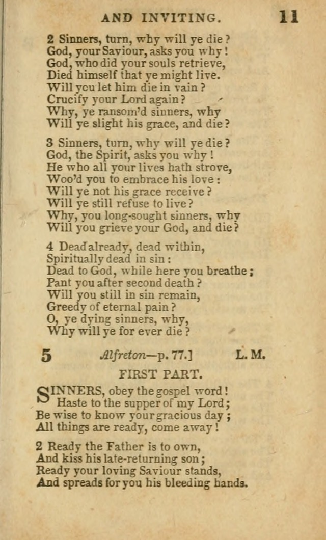 A Collection of Hymns: for the use of the Methodist Episcopal Church, principally from the collection of the Rev. John Wesley, A. M., late fellow of Lincoln College..(Rev. and corr. with a supplement) page 11