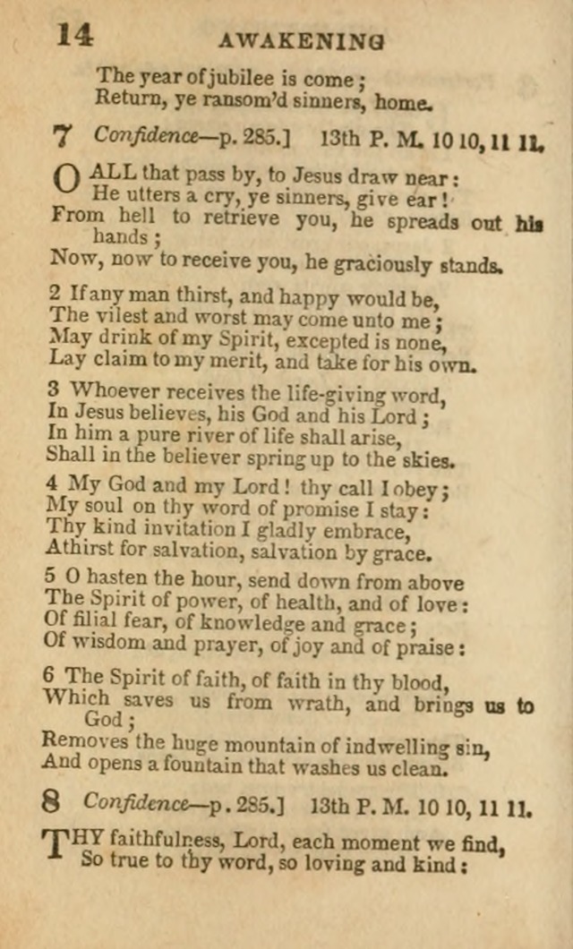 A Collection of Hymns: for the use of the Methodist Episcopal Church, principally from the collection of the Rev. John Wesley, A. M., late fellow of Lincoln College..(Rev. and corr. with a supplement) page 14