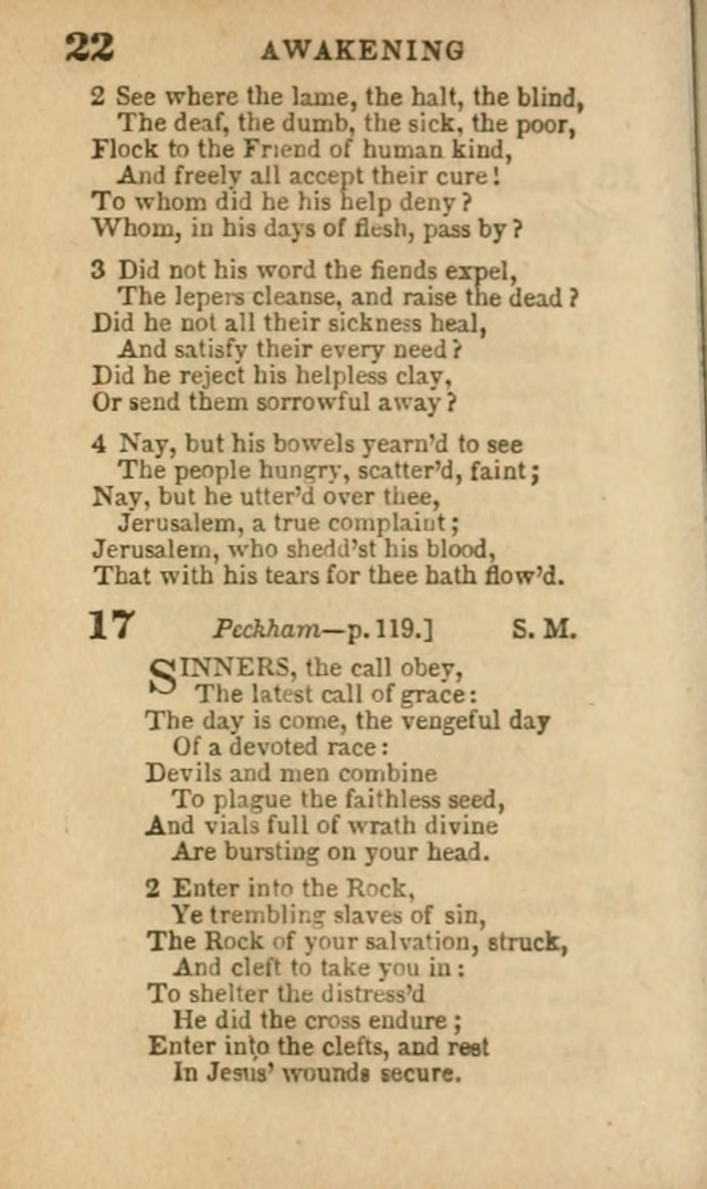 A Collection of Hymns: for the use of the Methodist Episcopal Church, principally from the collection of the Rev. John Wesley, A. M., late fellow of Lincoln College..(Rev. and corr. with a supplement) page 22