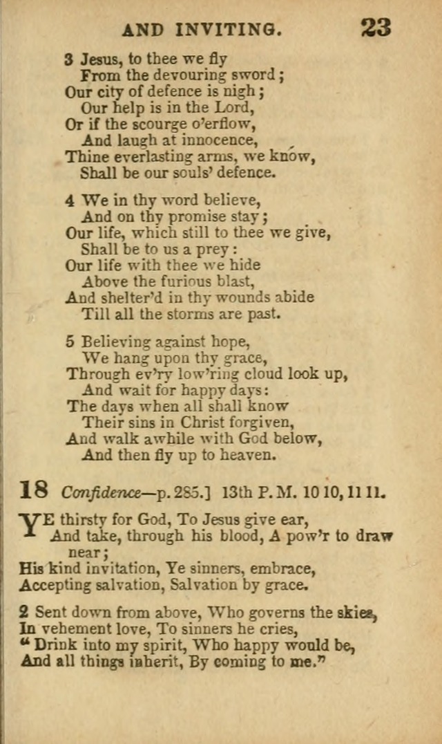 A Collection of Hymns: for the use of the Methodist Episcopal Church, principally from the collection of the Rev. John Wesley, A. M., late fellow of Lincoln College..(Rev. and corr. with a supplement) page 23