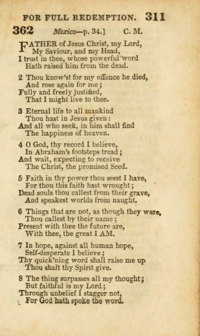 A Collection of Hymns: for the use of the Methodist Episcopal Church, principally from the collection of the Rev. John Wesley, A. M., late fellow of Lincoln College..(Rev. and corr. with a supplement) page 313