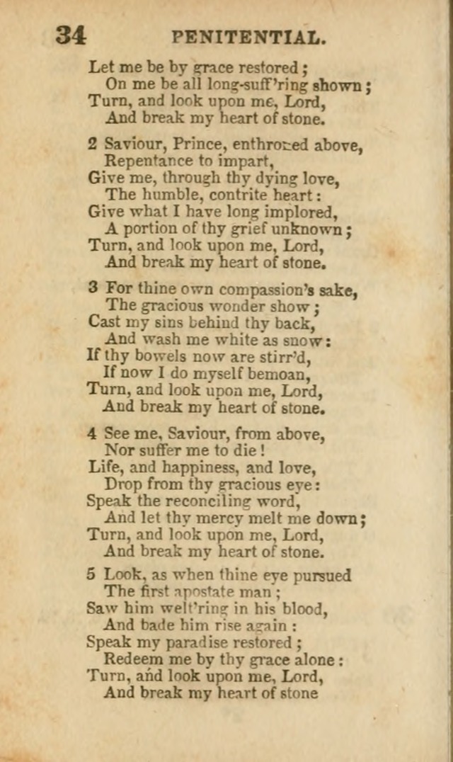 A Collection of Hymns: for the use of the Methodist Episcopal Church, principally from the collection of the Rev. John Wesley, A. M., late fellow of Lincoln College..(Rev. and corr. with a supplement) page 34