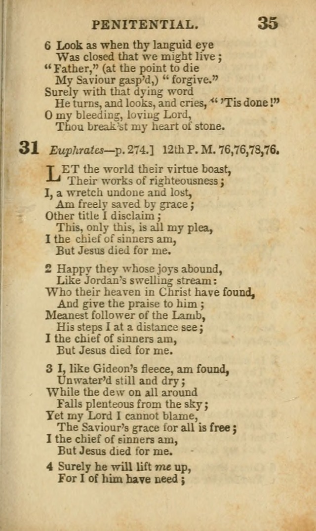 A Collection of Hymns: for the use of the Methodist Episcopal Church, principally from the collection of the Rev. John Wesley, A. M., late fellow of Lincoln College..(Rev. and corr. with a supplement) page 35