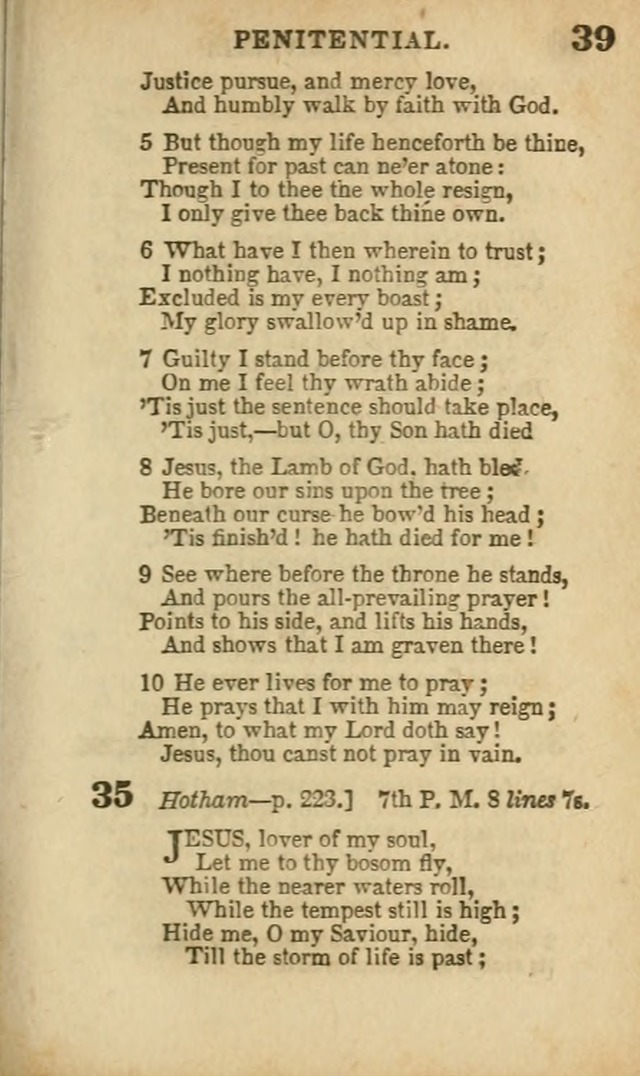 A Collection of Hymns: for the use of the Methodist Episcopal Church, principally from the collection of the Rev. John Wesley, A. M., late fellow of Lincoln College..(Rev. and corr. with a supplement) page 39