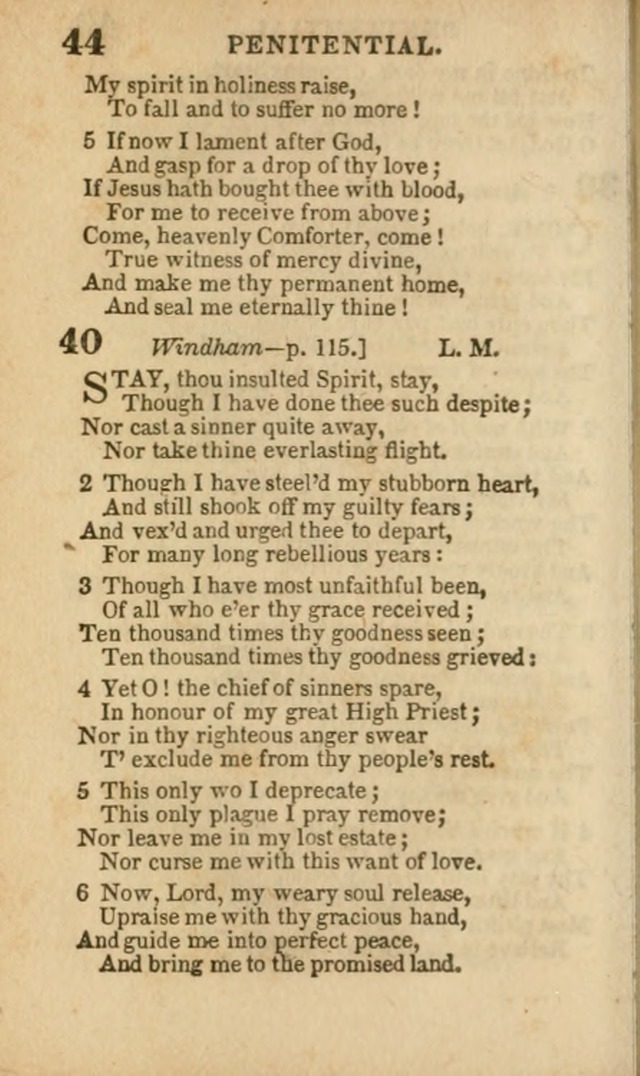 A Collection of Hymns: for the use of the Methodist Episcopal Church, principally from the collection of the Rev. John Wesley, A. M., late fellow of Lincoln College..(Rev. and corr. with a supplement) page 44