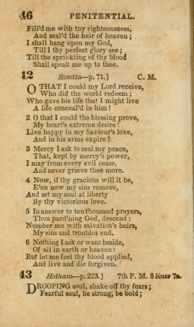 A Collection of Hymns: for the use of the Methodist Episcopal Church, principally from the collection of the Rev. John Wesley, A. M., late fellow of Lincoln College..(Rev. and corr. with a supplement) page 46