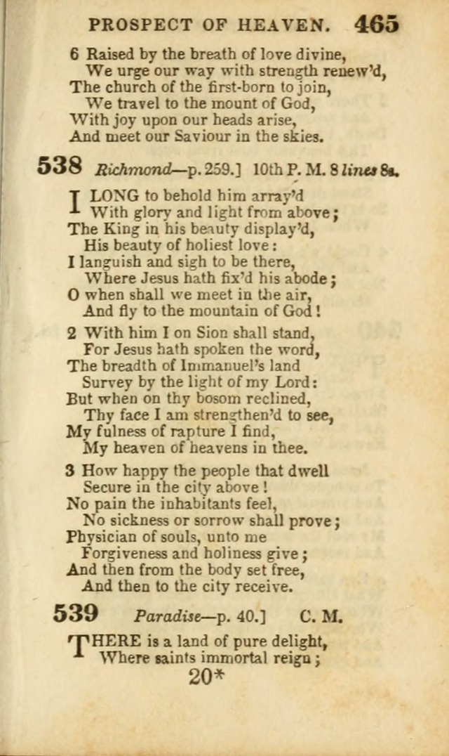 A Collection of Hymns: for the use of the Methodist Episcopal Church, principally from the collection of the Rev. John Wesley, A. M., late fellow of Lincoln College..(Rev. and corr. with a supplement) page 467