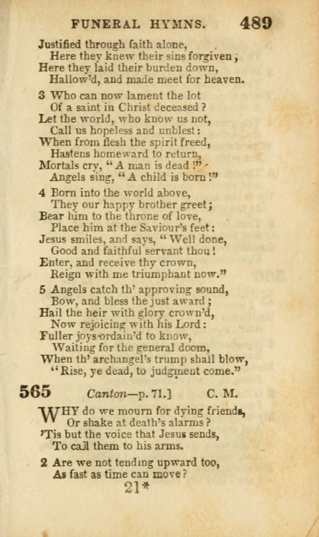 A Collection of Hymns: for the use of the Methodist Episcopal Church, principally from the collection of the Rev. John Wesley, A. M., late fellow of Lincoln College..(Rev. and corr. with a supplement) page 491